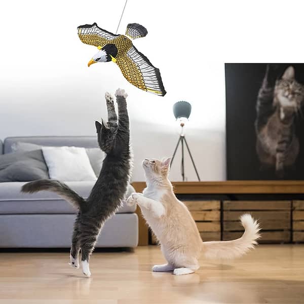 9 - Simulation Bird Interactive Cat Toys Electric Hanging Eagle Flying Bird Cat Tesering Play Cat Stick Scratch Rope Kitten Dog Toy - Image 2